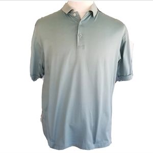 Tiger Woods Mens sz Medium Golf Polo Shirt Blue Green 100% Cotton Pullover